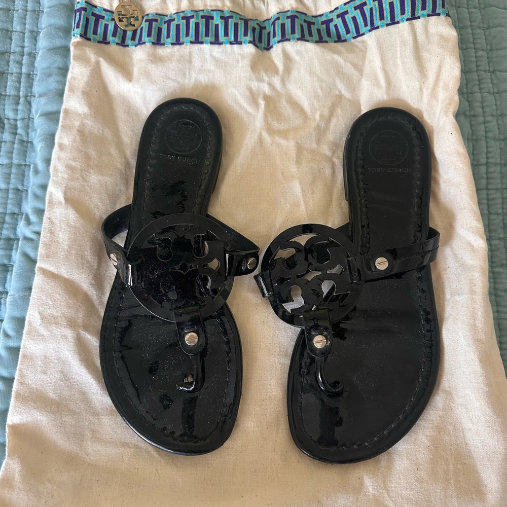 Tory Burch Black Medallion Sandals